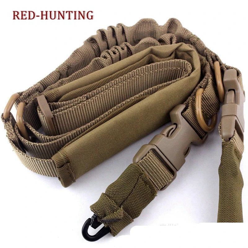 

Hunting Airsoft Gun Sling Tactical Military Adjustable 1 Single Point Bungee Rifle Sling Strap System