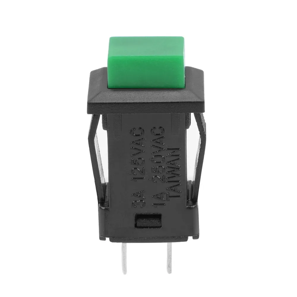 

UXCELL 10Pcs 12mm Latching Type Mini Push Button Switch Green Button SPST NO To Control The Electromagnetic Starter Contactor