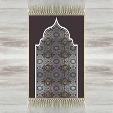 Else черный серый традиционный этнический 3d турецкая исламская мусульманская молитва коврики с кисточками Нескользящие современные молитвенные коврики Рамадан ИД подарки