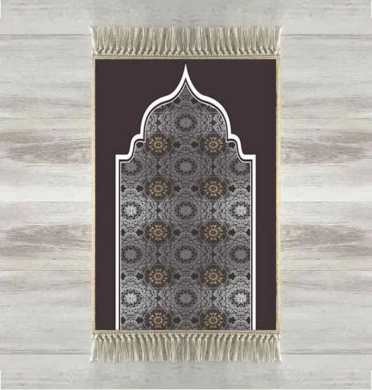 Else Black Gray Tradional Ethnic 3d Turkish Islamic Muslim Prayer Rugs