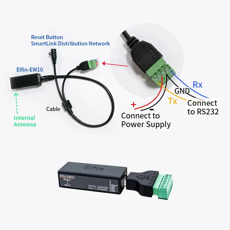 HF Elfin EW10/EW10A широкое напряжение 5 ~ 36 В DTU беспроводные сетевые устройства Modbus TPC IP
