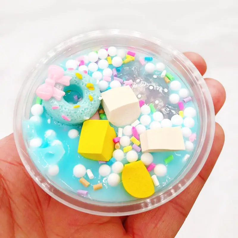 

Squishy Toy Ice Cream Beautiful Color Mixing Cloud Slime Putty Scented Stress Kids Clay Toy Poopsie Slime