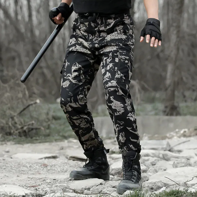 Мужские камуфляжные брюки-карго, военные тактические брюки SWAT Pantalon Homme, армейские военные брюки, спецназ, рабочая одежда, Tactico - Цвет: Black Hawk