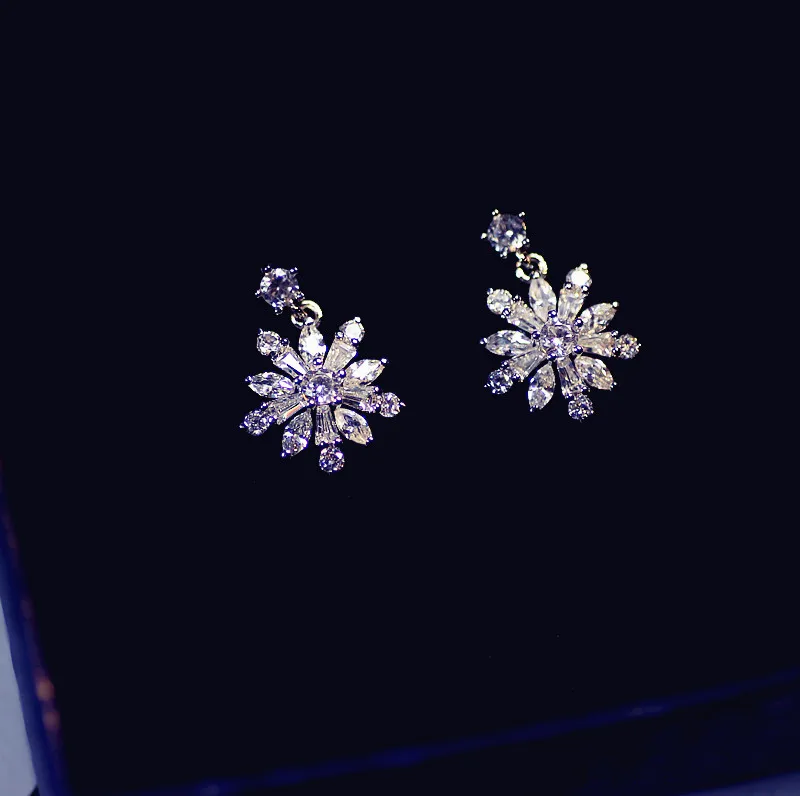 Новинка 2021 серьги из серебра 925 пробы с кристаллами от Swarovski оптовая продажа