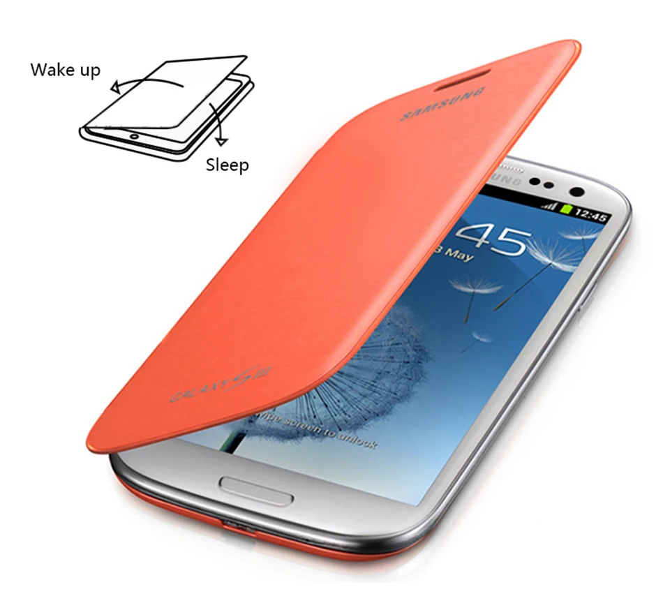 1S3 Case Flip Cover Samsung 100% Original Galaxy SIII S 3 i9300 Anti-Knock Anti Fingerprint Proctect Camera