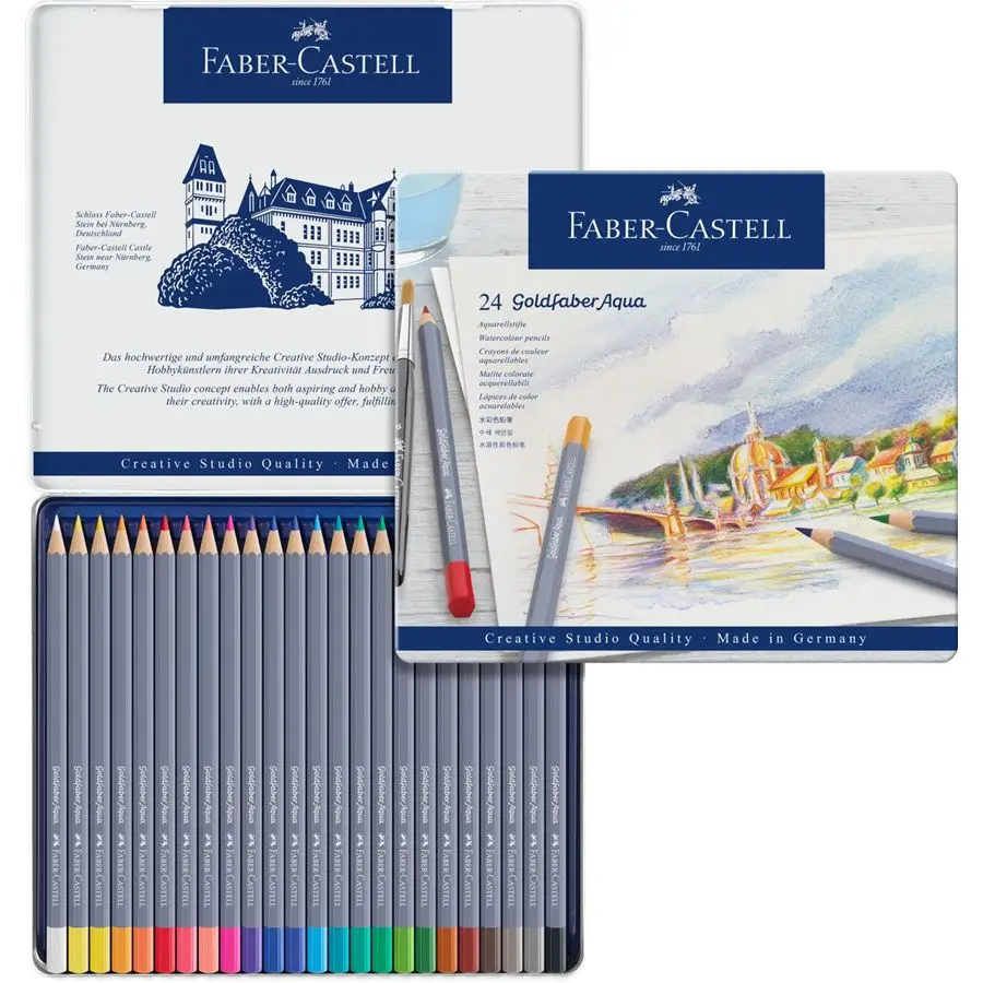 Оригинальный Faber Castell Goldfaber цветные гексагональные карандаши олова 24 набор
