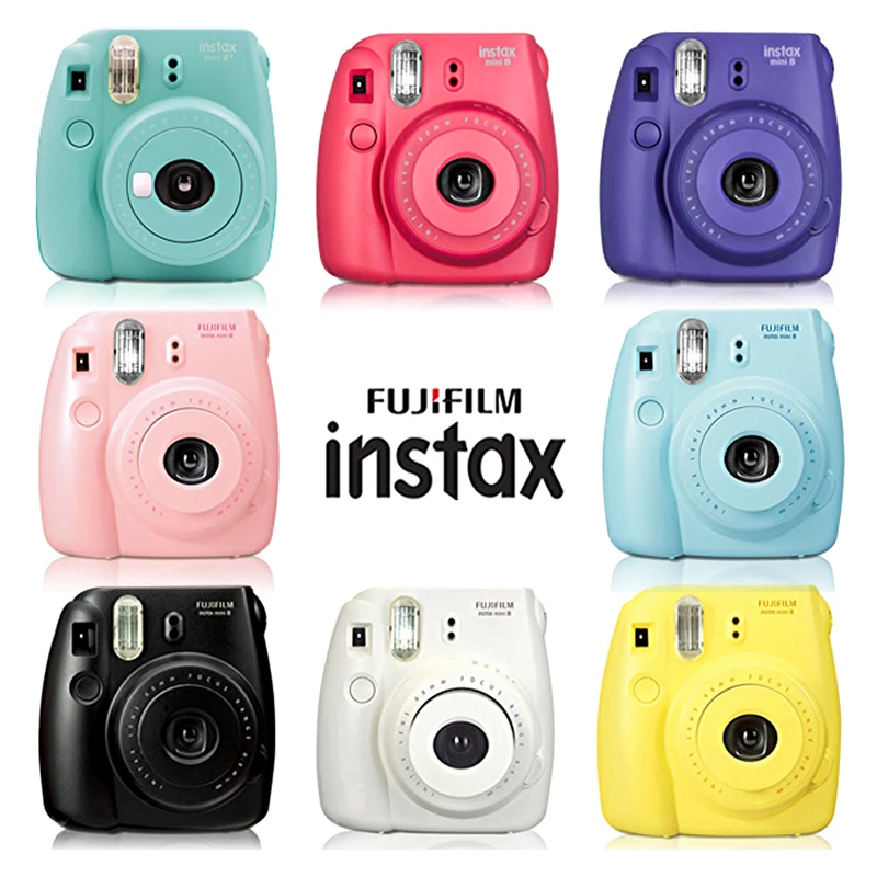 Фотоаппарат моментальной печати Fuji Fujifilm Instax Mini 8 черный, белый, розовый, синий, малиновый, виноградный+ зеркало для съемки крупным планом