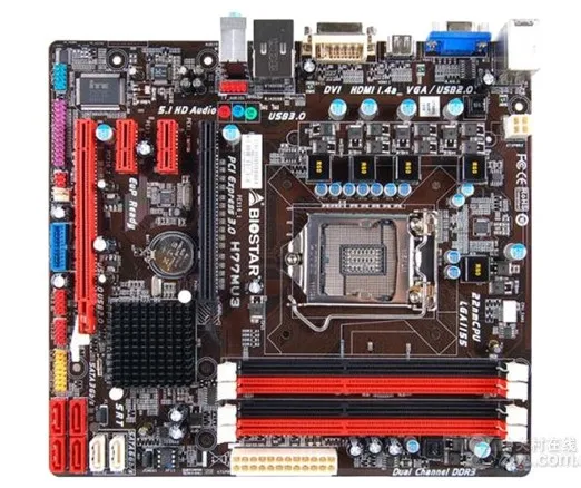 Для BIOSTAR H77MU3 оригинальная настольная материнская плата H77 LGA 1155 DDR3 32G SATA3 USB3.0 |