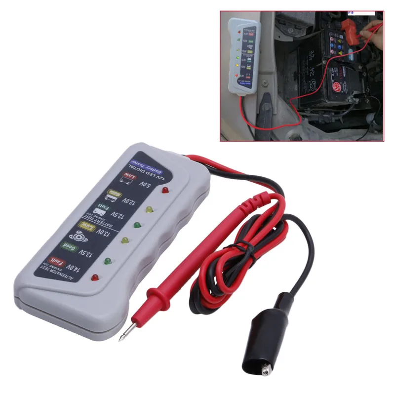 

12V 6 LED Display Battery Tester Car Batter / Alternator Monitor Device