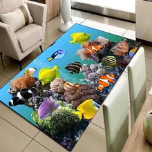 Еще тропические аквариумные под морем fishes 3d принт Нескользящая микрофибра Гостиная декоративный современный моющийся коврик