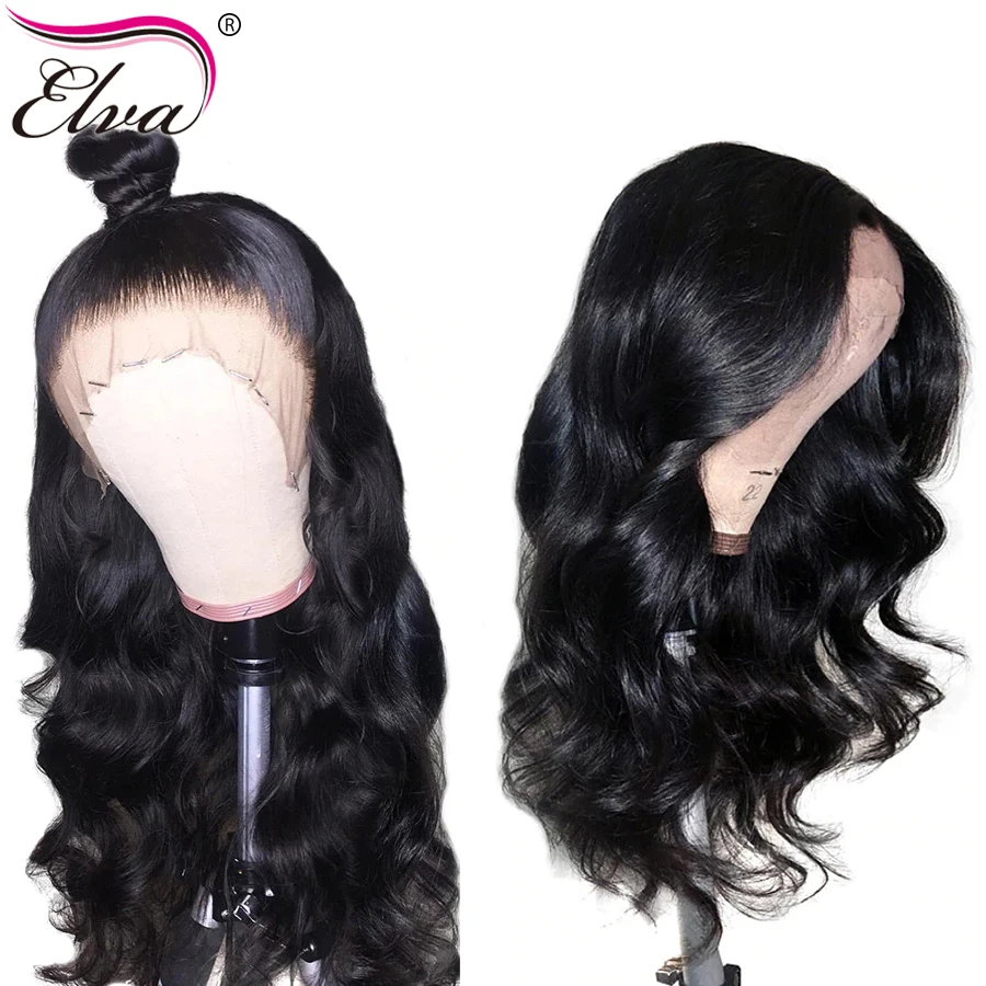 Elva Hair 150% 13х6 кружевные передние человеческие волосы парики объемная волна