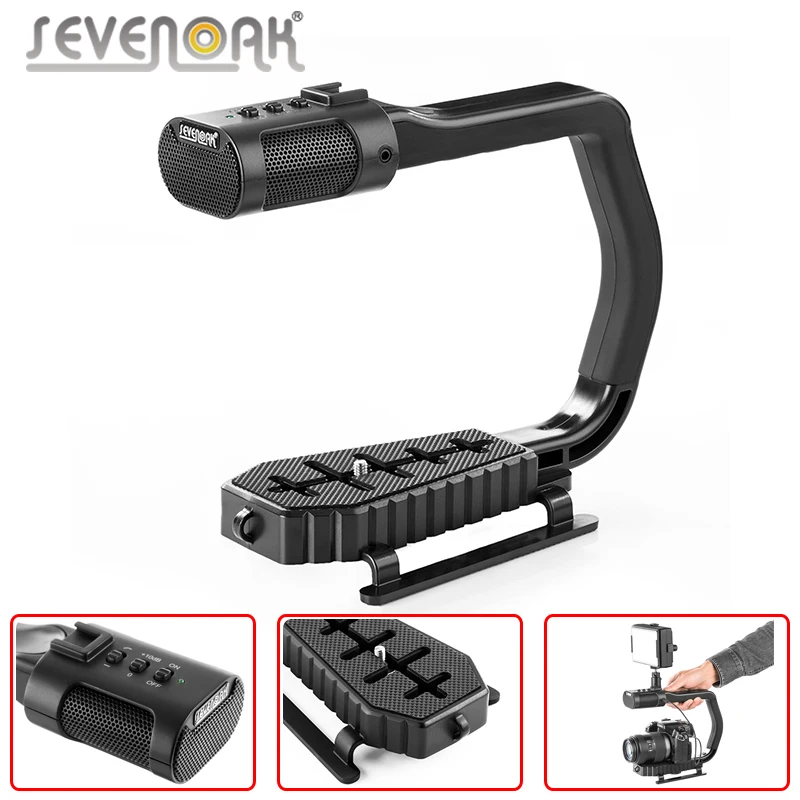 

Sevenoak MicRig Video Handle Grip Built-in Stereo Microphone for iPhone X 8 7 Smartphone GoPro Sjcam Soocoo SLR Camera Camcorder