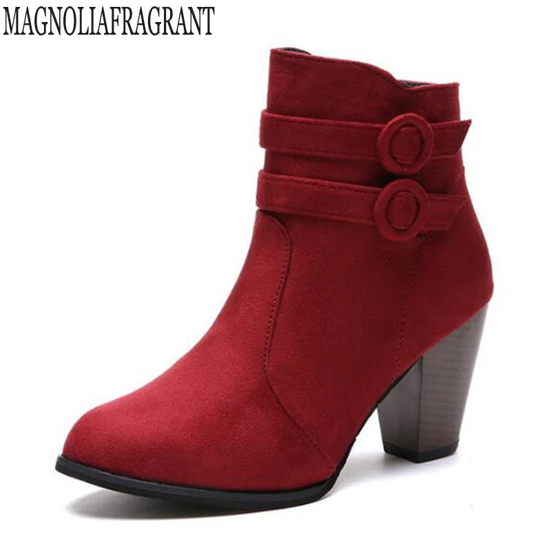 

2019 Comfortable Korean version Ankle boots Simple fashion Women shoes keep warm woman boot Pointed high heel short boot mm228