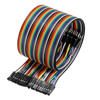 

Uxcell 1Pcs M-F/M-M/F-F 40P Jumper Wire 2.54mm Pitch Ribbon Cable Breadboard DIY 50cm Long for Digital Cameras Laptops LCD TVs