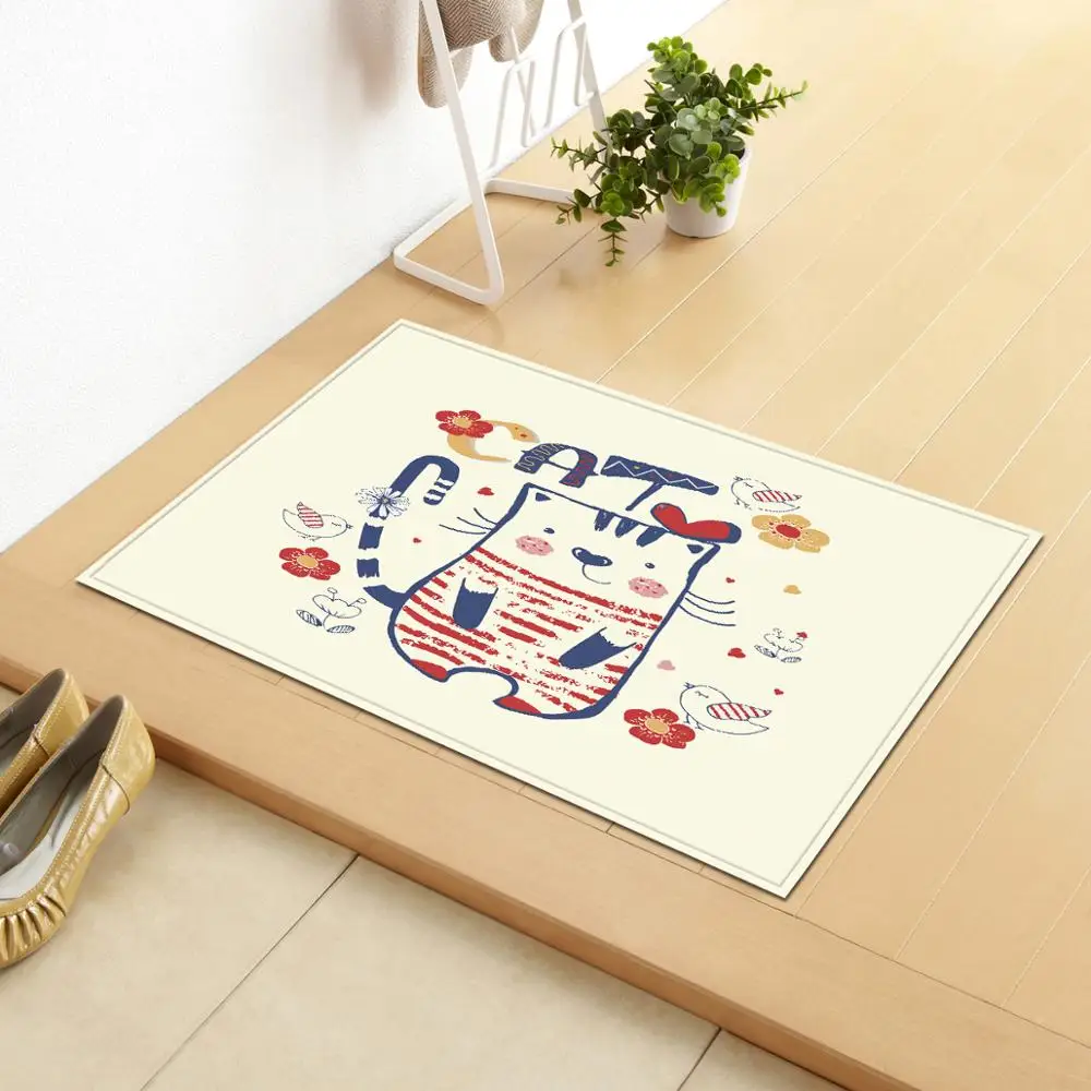 Doormat Cute Animal Cat 3D Print Carpet Welcome Entrance Mat Non- Slip Floormat Kitchen Bathroom Rugs Tapete Outdoor Home Decor | Дом и сад
