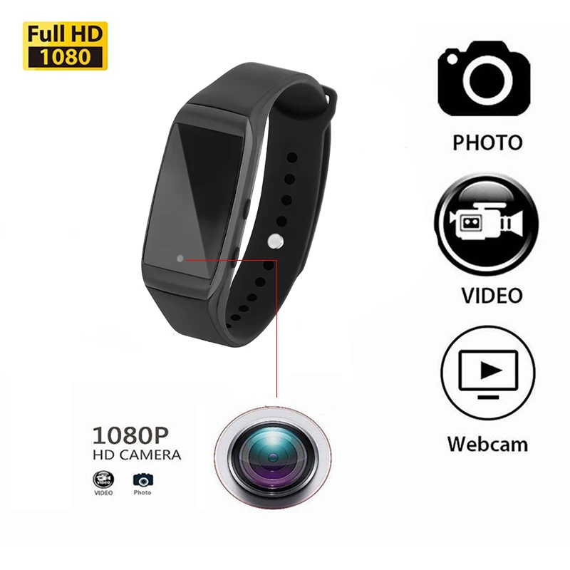 HD 1080P Bracelet Camera Mini Wristband 14.2 Million Pixels Lens Wearable Device Micro Cam pk sq8 sq9 sq11 T189 | Электроника