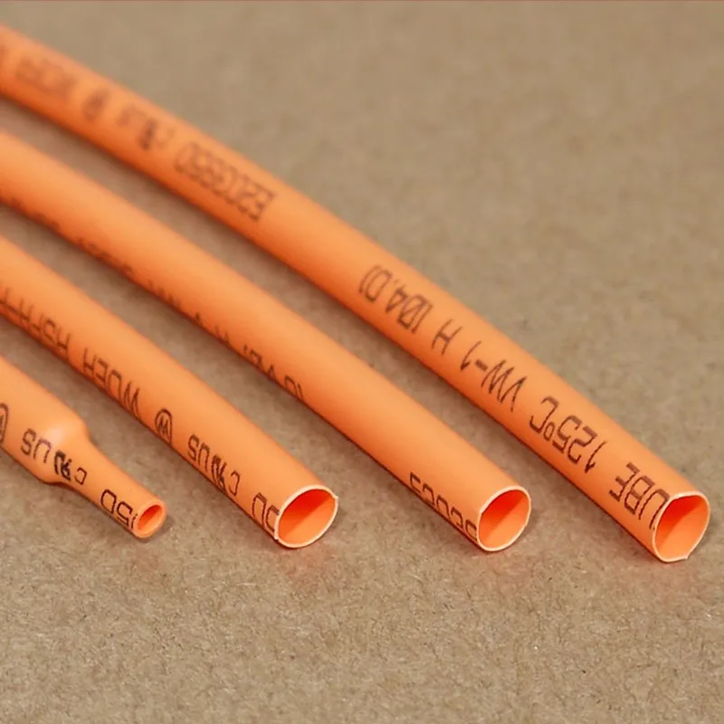 

5M Orange - 2/4/ 6/8/10/12/14/16/20/25/30/40 MM Assortment Ratio 2:1 Polyolefin Heat Shrink Tube Tubing Sleeving Cable Sleeves
