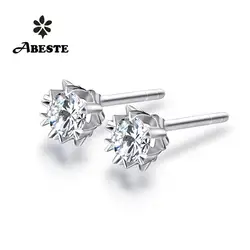 ANI 18 К модные золотые серьги Для женщин Обручение Stud Earrings 0,1 CT Certified я/SI Природный Ювелирные изделия с алмазами золото Серьги