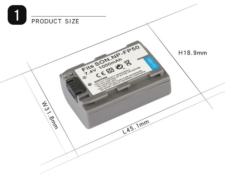 Dinto 1000 мА/ч, NP-FP50 NPFP50 NP FP50 NP-FP90 NP-FP30 Перезаряжаемые Камера Батарея для sony HC21E HC30E HC40E HC85E HC602E HC603