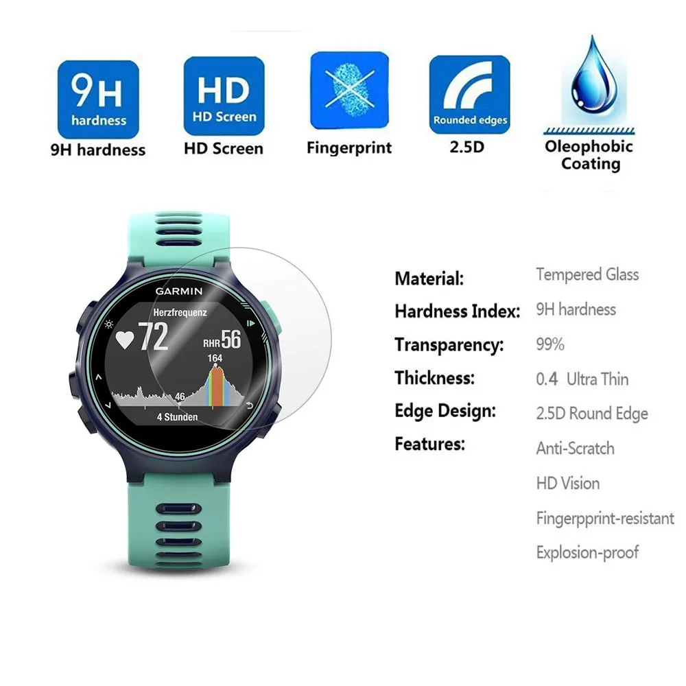 Защитная пленка для экрана из закаленного стекла часов Garmin Forerunner 735XT с защитой от