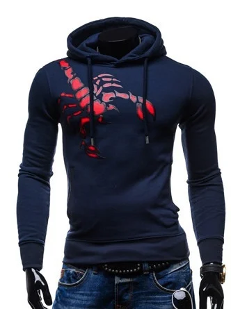 

New men's hoodie pullover hooded scorpion printing coat