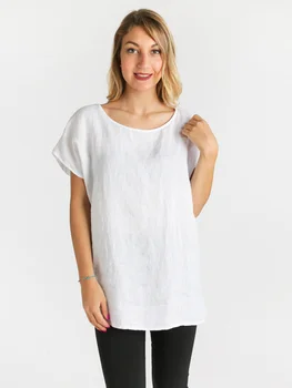 

T-shirt white linen