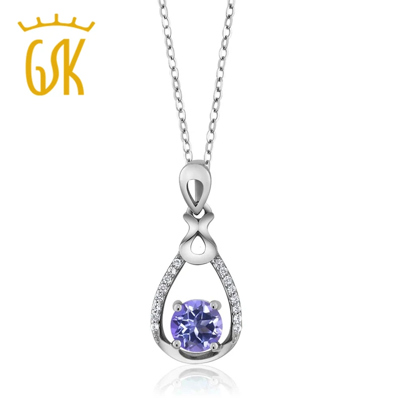1.19 ct круглый голубой Мистик Топаз 925 Серебряный кулон|pendant 925|pendant bluependant sterling |
