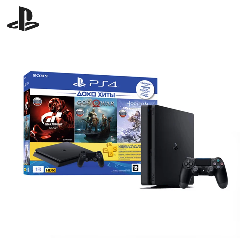 

Игровая консоль Sony PlayStation 4 Slim (1 ТБ) + HZD CE + GT Sport + GOW + PS Plus 3-мес. (CUH-2208B)
