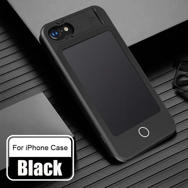 ЖК-чехол для рукописной доски для iphone 8, 8 plus, 7, 7 plus, 6s, 6 plus, силиконовый бампер с ПК, чехол для телефона в подарок - Цвет: black