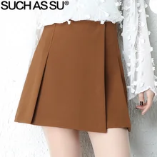 Новинка, Женская Мини юбка, осенняя вязанная юбка с высокой талией, черная, коричневая, сексуальная короткая юбка, S-3XL, повседневная, офисная, женская, плиссированная юбка