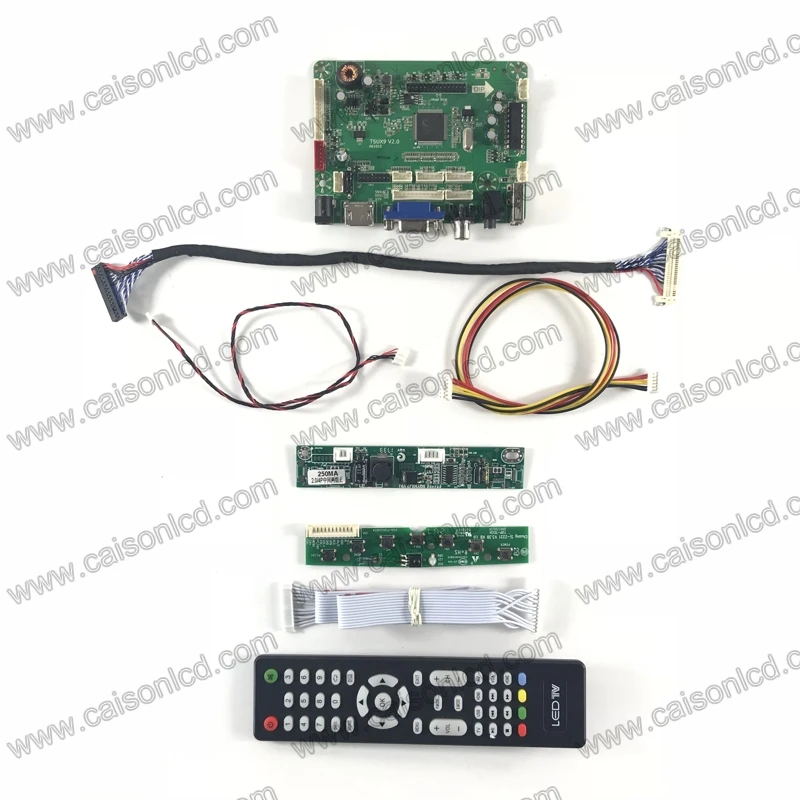  TSUX9V2.0 LCD Placa de controlador con USB de Audio HDMI VGA AV para 5v lvds LCD panel 1920x1080 fh