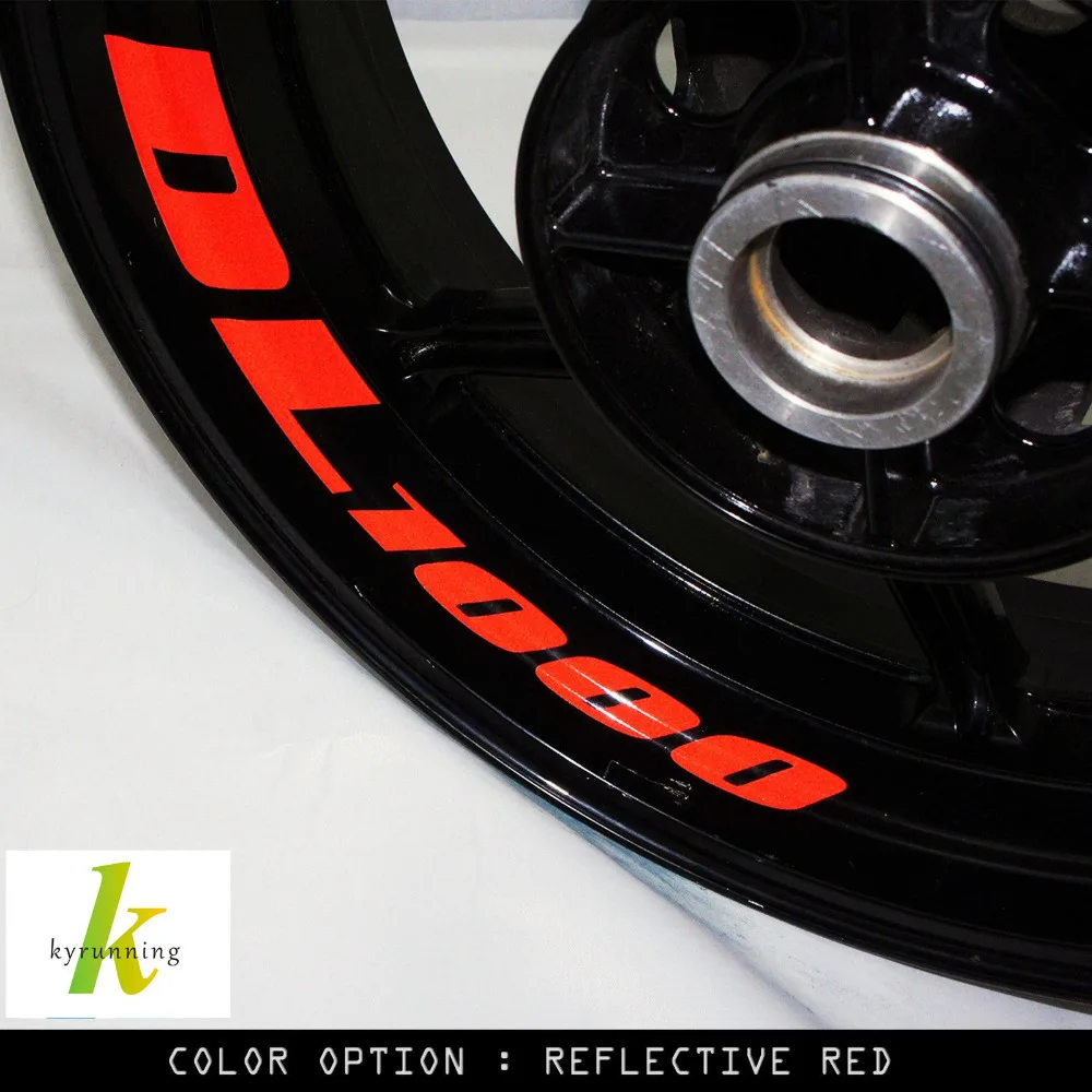 

8 X CUSTOM INNER RIM DECALS WHEEL Reflective STICKERS STRIPES FIT SUZUKI DL 1000 DL1000