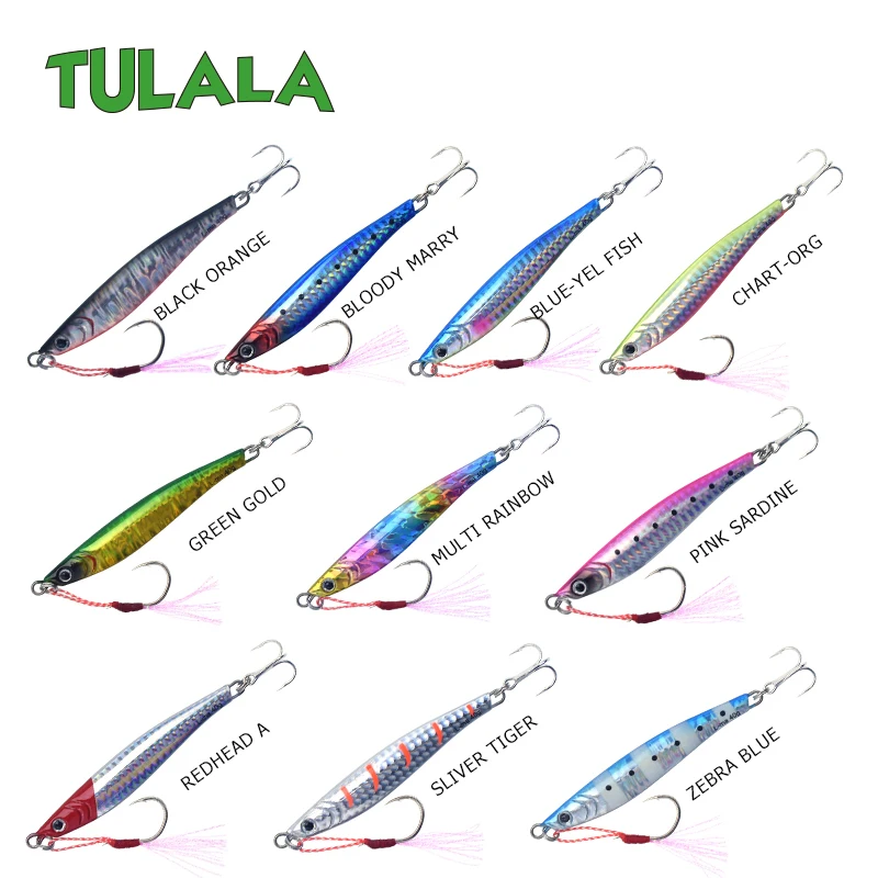 Tulala литой металл 40 г джиговая блесна, шкура, литье свинца, рыбы, SeaBass, рыбалка на щуку Приманка снасти, вобберы, жесткие приманки