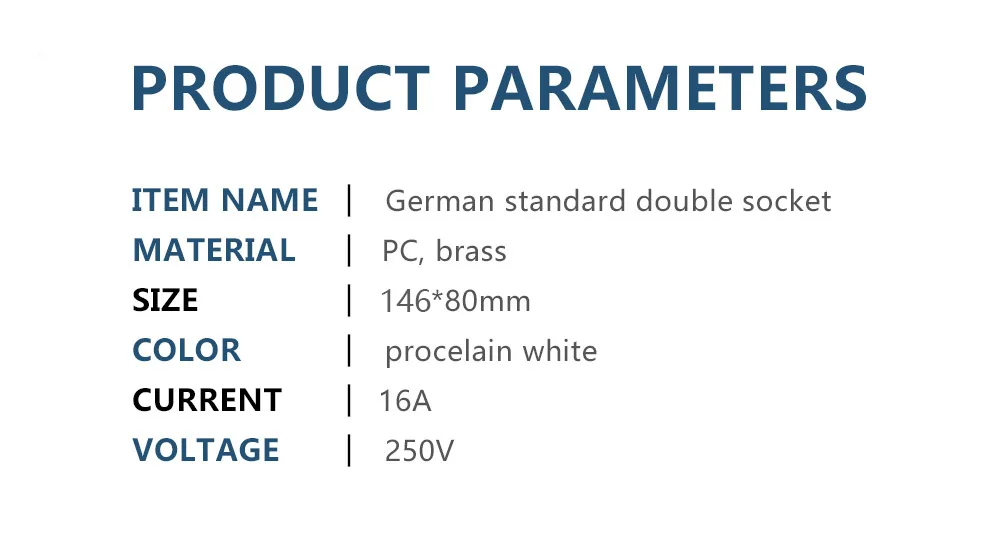 3 предмета в комплекте 146 мм Тип Европейский Пособия по немецкому языку Стандартный двойной к сетевой розетке Европейским сертификатом соответствия ПК материала гнездо 250V 16A CR-2SR