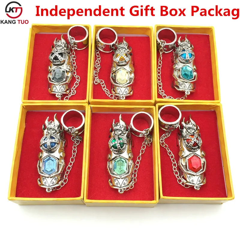 

Drop-Shipping 6 Style Anime Hitman Reborn Katekyo Vongola Family Logo Ring Of High Quality Finger Ring With Box Cosplay Gifts