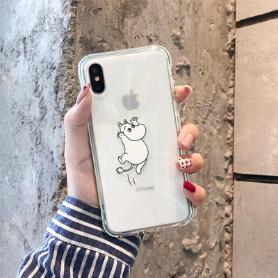От Jenny простые и милые Мультяшные животные для iPhone x xr xs max 6 6s 7 8 Plus прозрачный мягкий пластиковый чехол для телефона - Цвет: Прозрачный