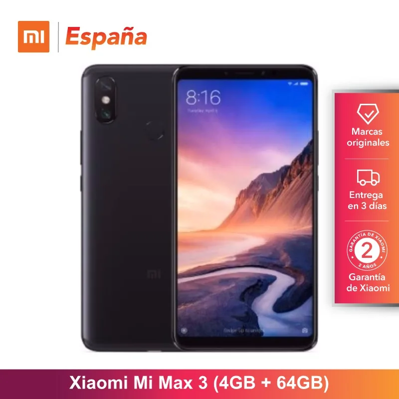 [Global Version for Spain] Xiaomi Mi Max 3 (Memoria interna de 64GB, RAM de 4GB, Bateria de 5500 mAh, Pantalla de 6,9\