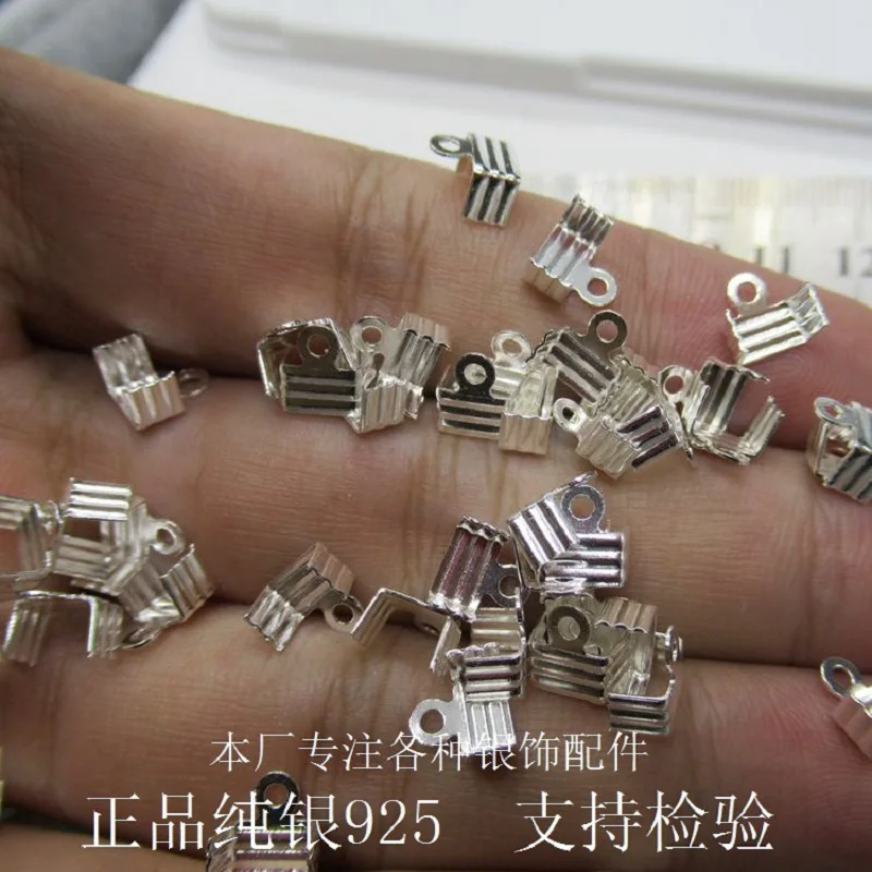 925-Silver-eather-cord-buckle-rope-clip-connecting-end-Clasps-for-making-jewelry-Y0127