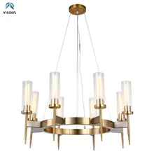 Американская Ретро E27 Edison Led люстра Круглый Led подвесная люстра для Гостиная Роскошный блеск осветительные приборы для внутреннего использования