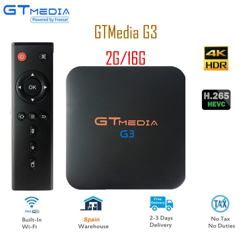 

GTmedia TV BOX G3 Smart TV BOX IPTV Android 7.1 2G 16G 64GB 2.4G&5GHz Wifi BT 100M 4K Set top box Smart 4K Ultra HD Media Player