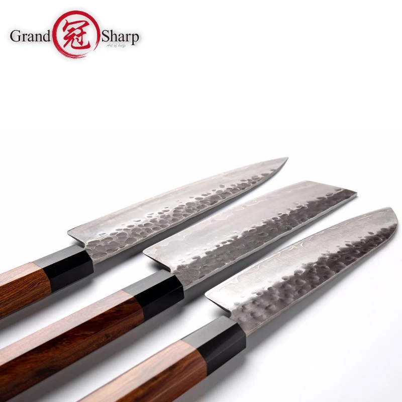  3 PCS Kitchen Knife Set Japanese AUS10 Steel Chef Santoku Nakiri Knives ECO Friendly Pro Cooking To - 32982353508