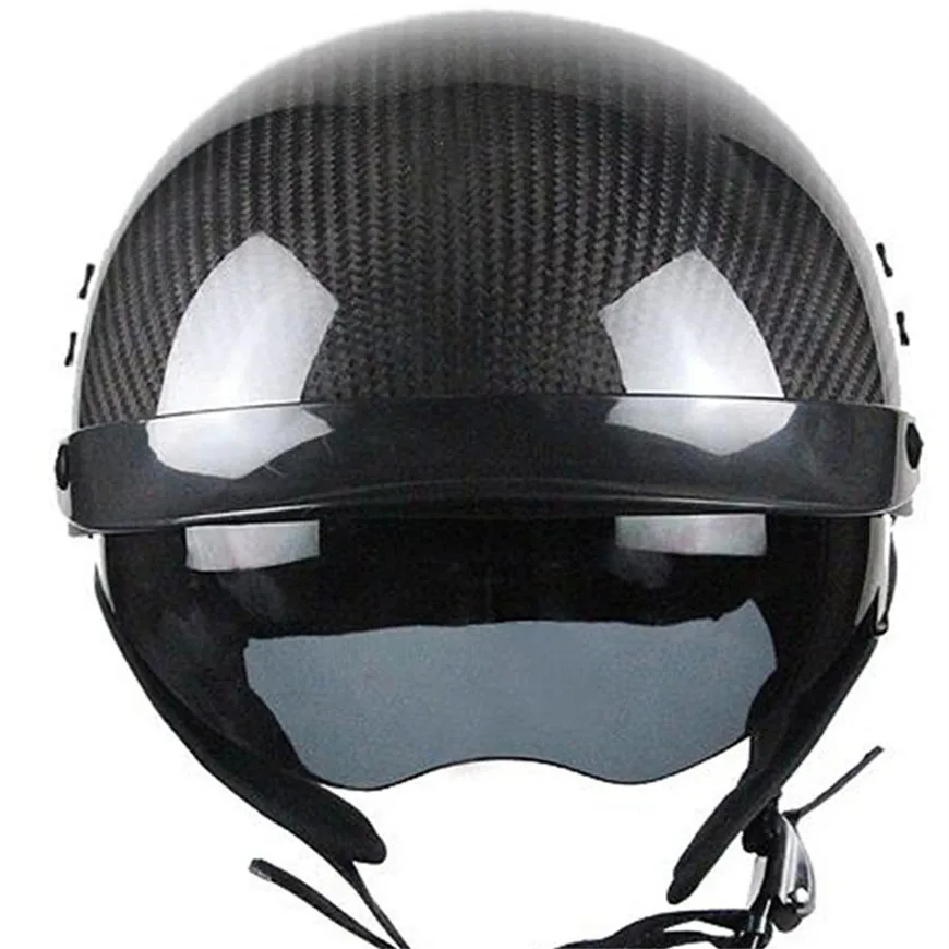

Free shipping 1pcs Vintage 3/4 Open Face helmet casco moto capacete Carbon fiber Retro Scooter Motorcycle Helme