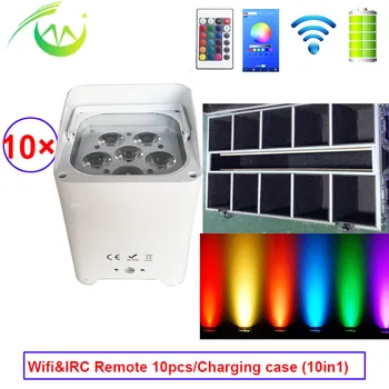 

RGBWA UV LED Par DJ Lighting Wireless DMX Battery Operate 6*18w Par Lights Disco Lights Party Stage Club Up Lighting for Wedding