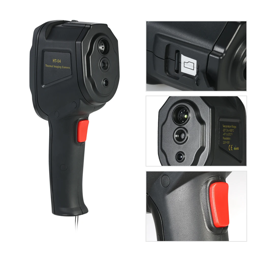 HT-04 IR Digital Thermal Imager Camera 2.4inch Handheld Infrared Thermometer 220x160 Resolution with 4G SD Card