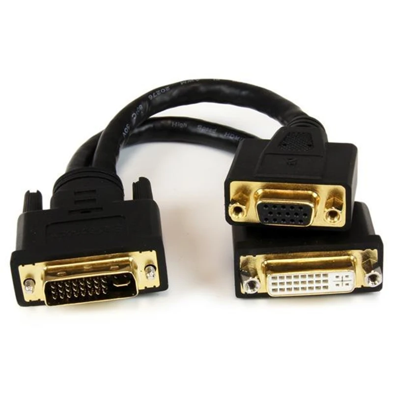 

StarTech.com Cable Divisor de 20cm DVI-I Macho a DVI-D y VGA Hembra - Splitter para Terminales Wyse 0.203 m DVI-I DVI-D + VGA