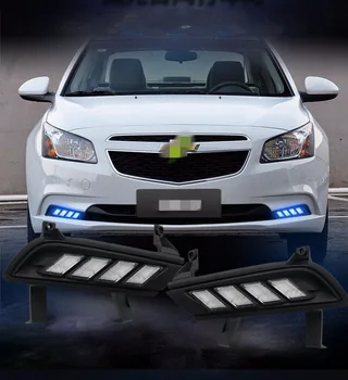 

JanDeNing 1 Set LED Daytime Running Light Retrofit fog light Car LED DRL with Yellow Turn Signal Light For Chevrolet Cruze 2015