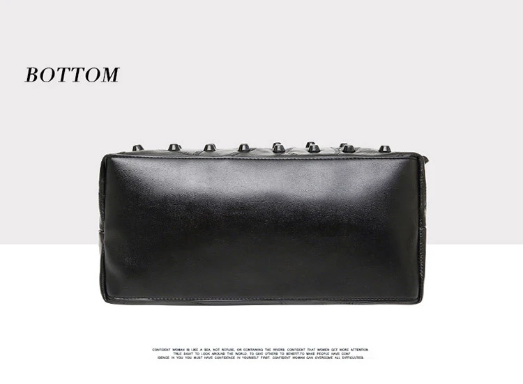 Mais novo couro genuíno rebite bolsa de