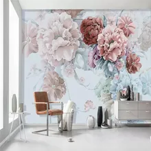 Modern warm flower garden living room TV background wall custom high-end mural factory wholesale wallpaper mural photo wall Modern warm flower garden living room TV background wall custom high-end mural factory wholesale wallpaper mural photo wall