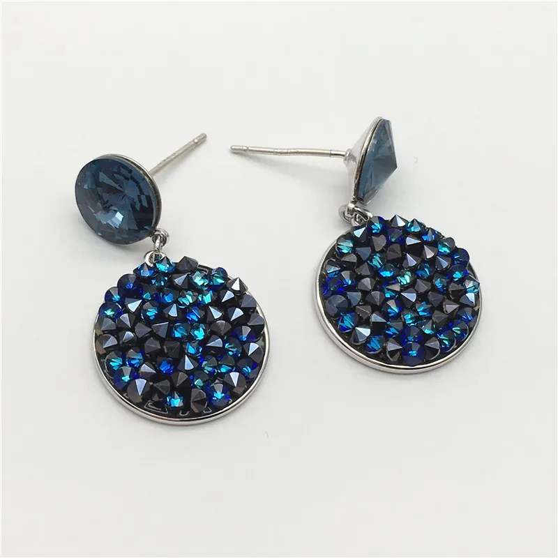 Ms Betti 2021 Zhefanku Spring Unique Design For Lady Round Maxi Drop Earrings With Crystal From Austria For Graduation Party