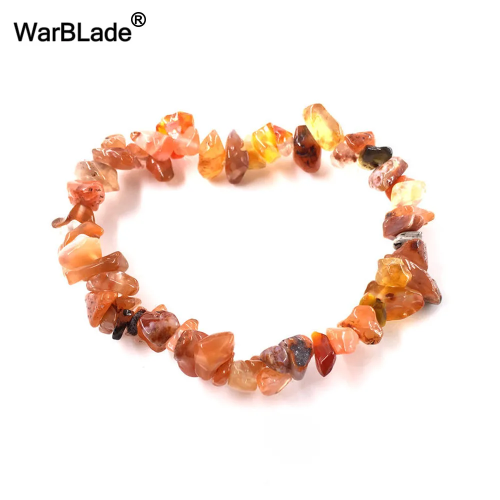 WarBLade 10 шт. натуральный камень браслет чип бусины, камешки Amazon Кристалл Коралл кварцевые бусины браслеты для женщин ювелирные изделия - Окраска металла: red agate